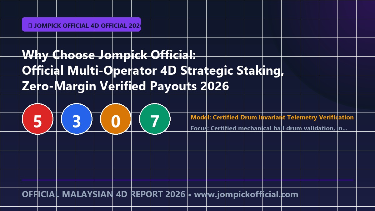 Why Choose Jompick Official: Official Multi-Operator 4D Direct Draw Telemetry, Transparent Paytables & Instant Ringgit Settlement 2026